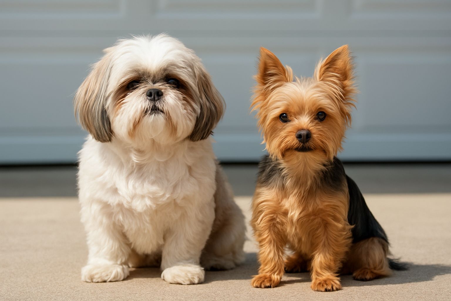 Shih Tzu and Yorkshire Terrier