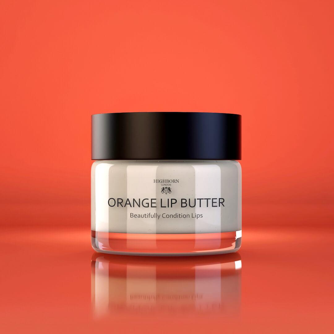 Orange Lip Butter on an orange background