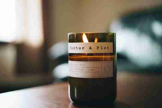 aromatherapy candle in room