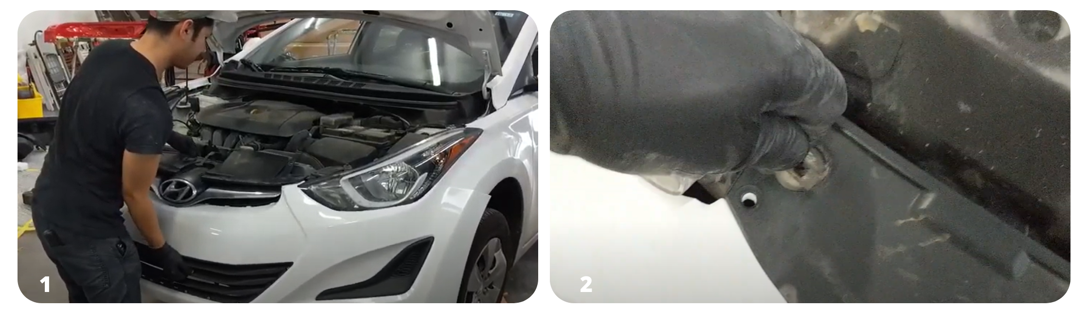 Steps 1-2 on How to install a 2014-2017 Hyundai Elantra Front Bumper