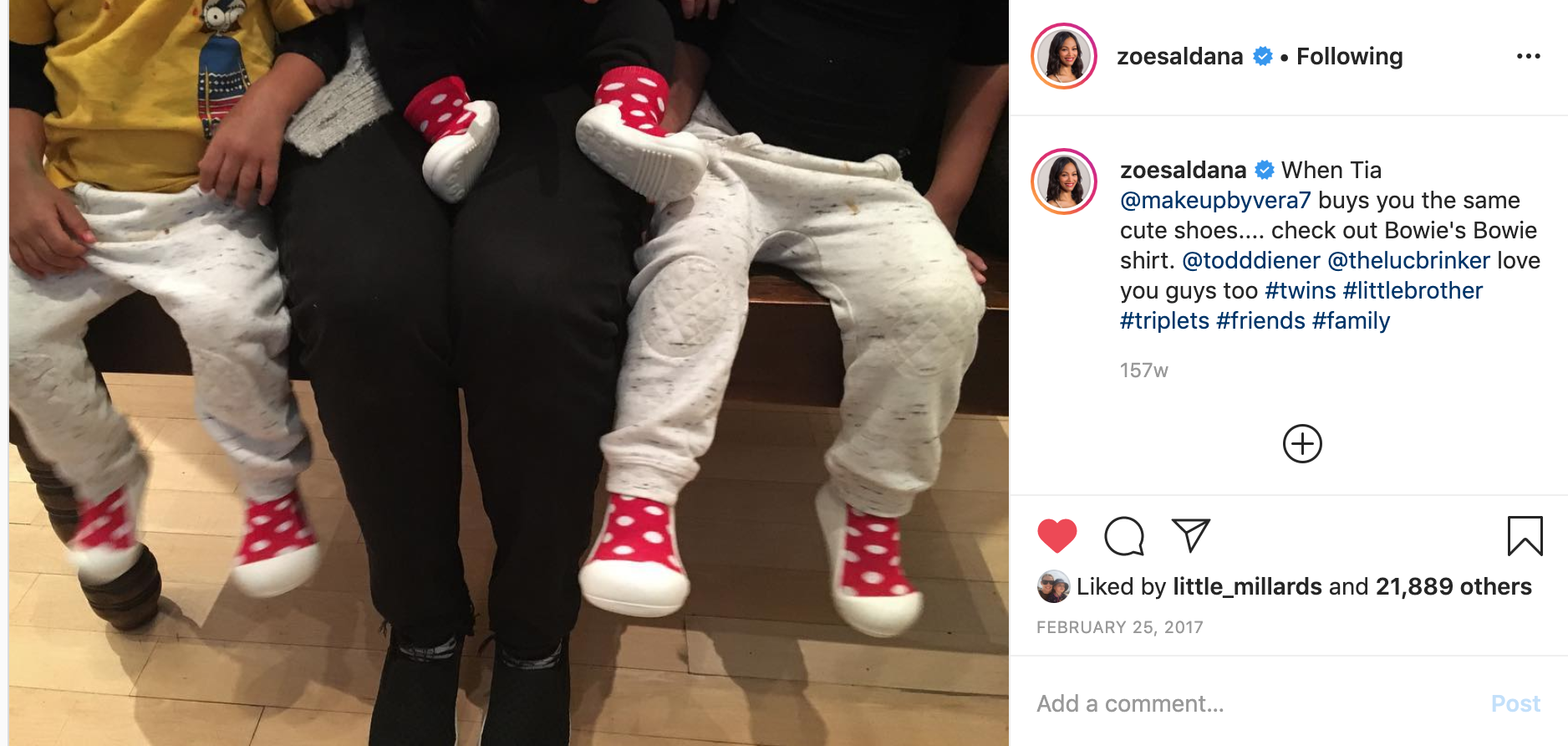 Zoe Saldana's Kids Wearing Attipas baby shoes