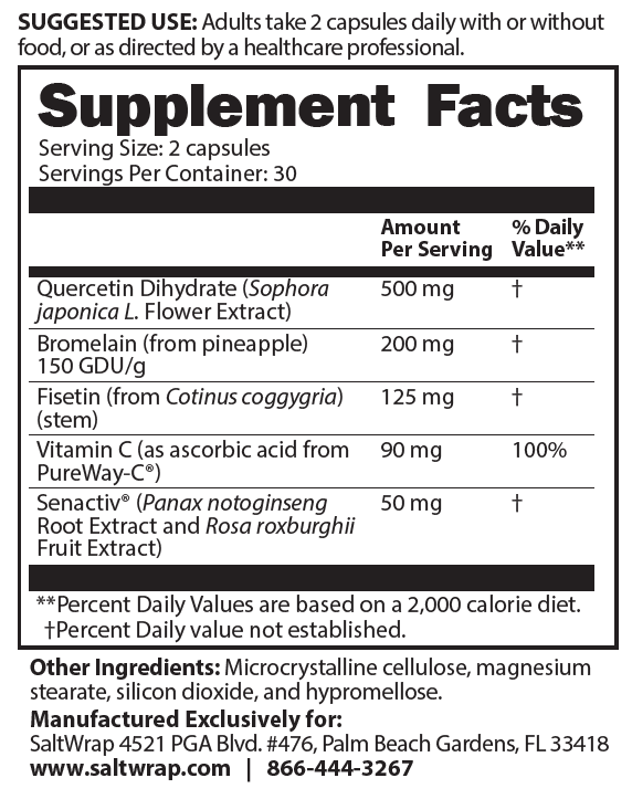 Supplement facts for Remodel Clinic™ by SaltWrap.