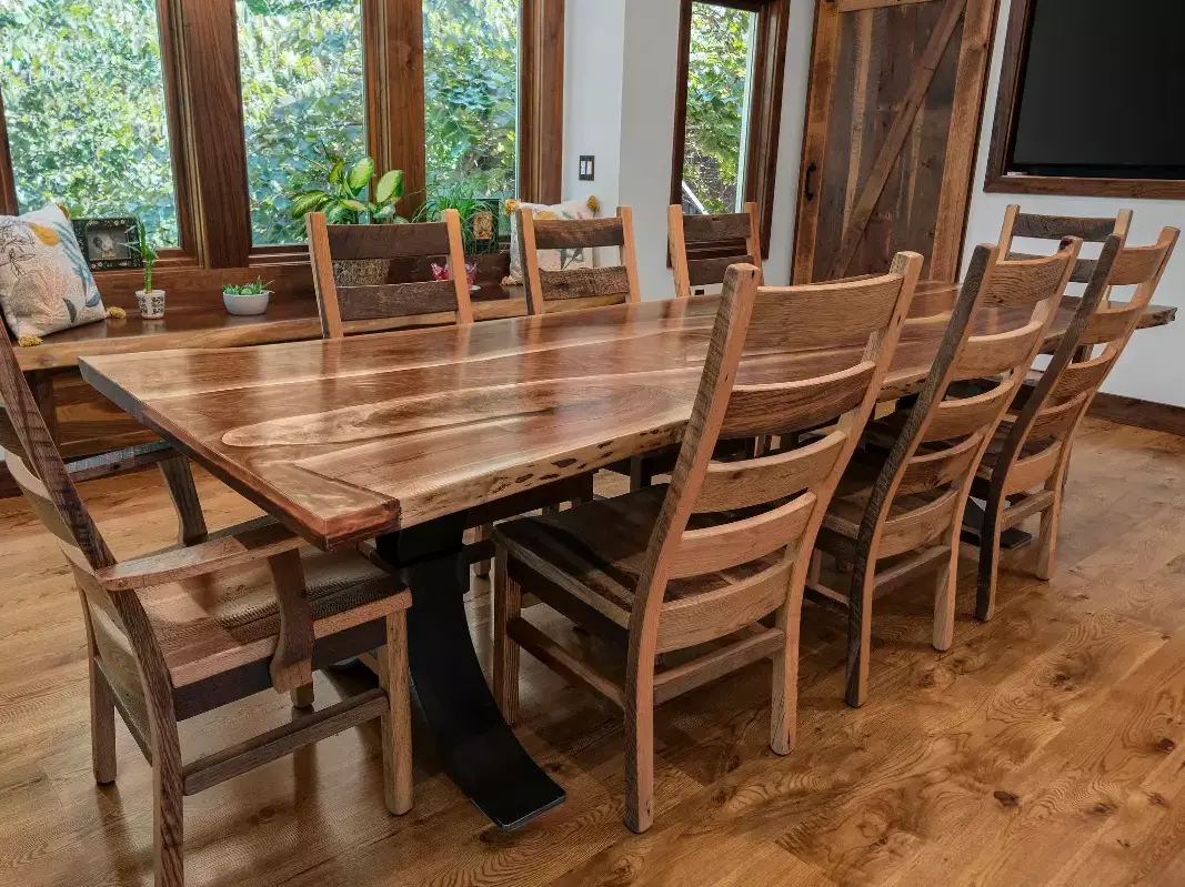 Live edge walnut dining table