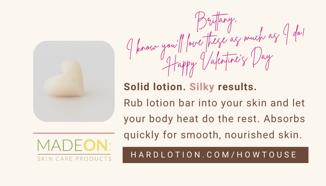 instruction card of how to use a lotion bar