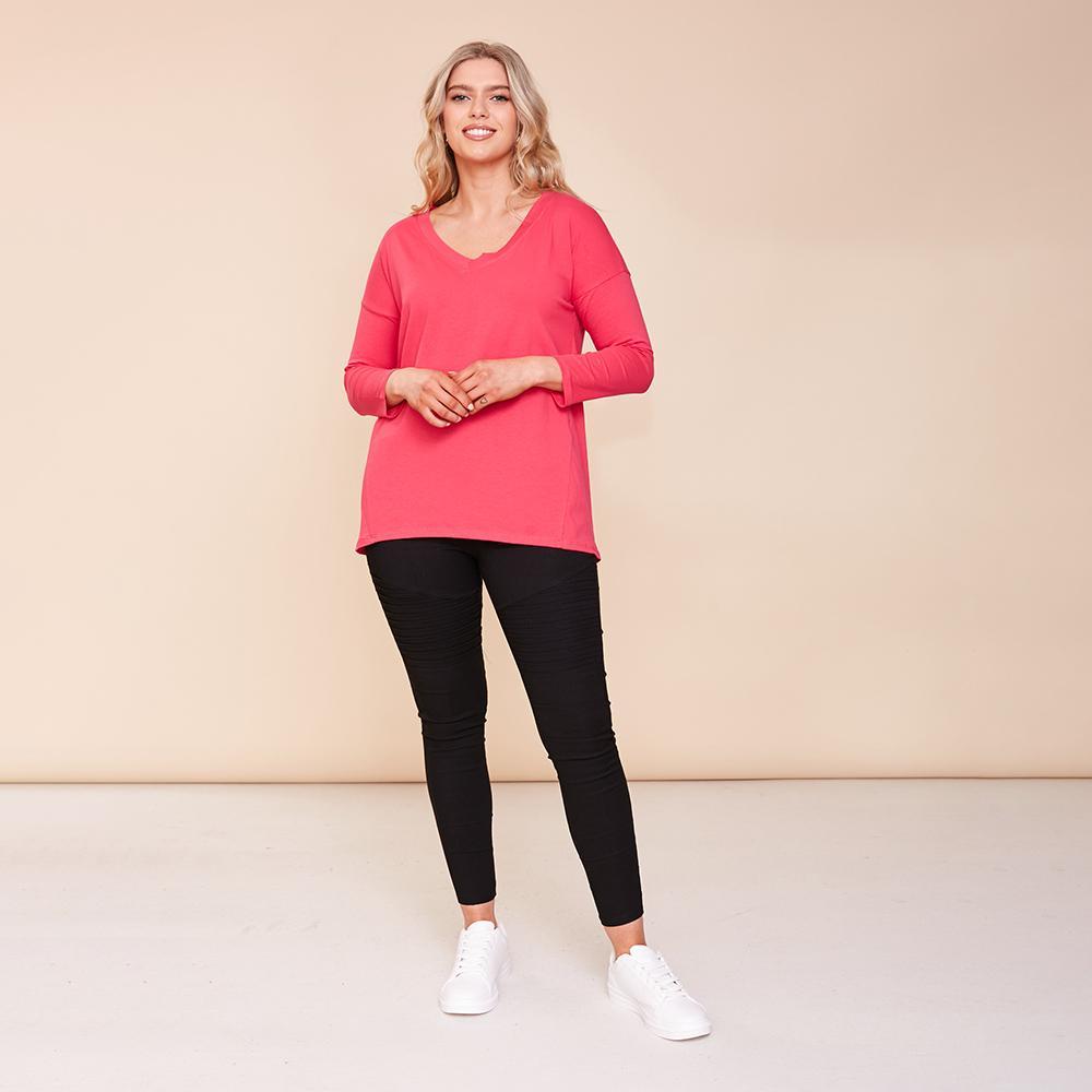 Riley V Neck Top (Pink)
