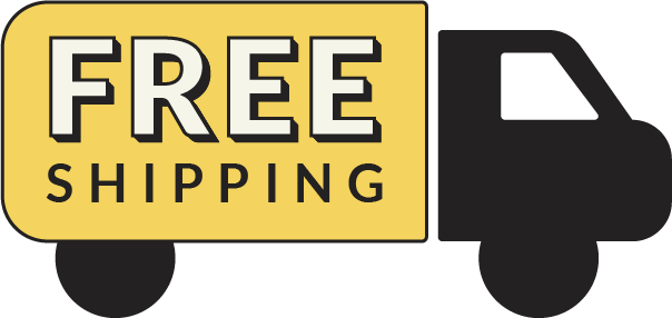 Delivery truck icon with the words “Free Shipping.”
