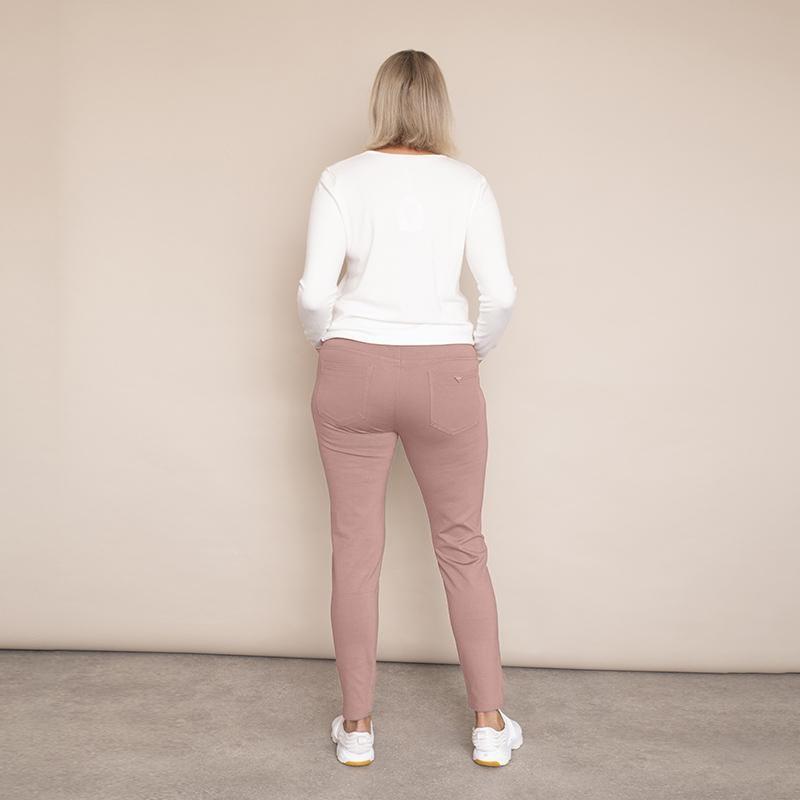 Ann Stretch Waist Trousers (Dusty Rose Pink)
