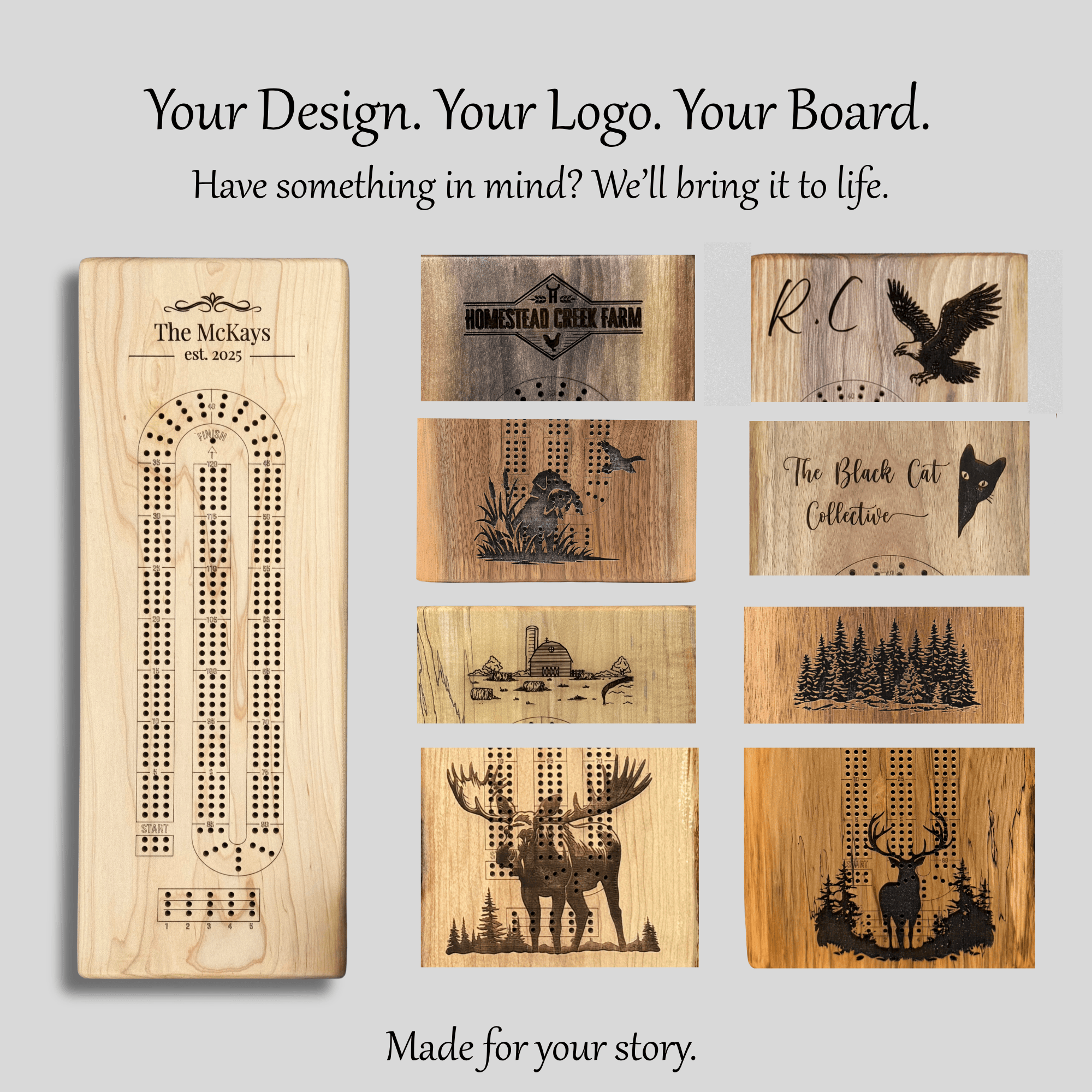 Custom engraving ideas for personalized cribbage board sets