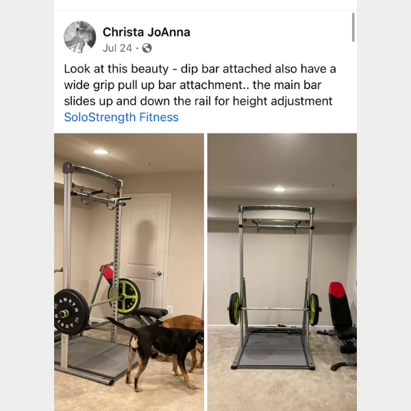 solo strength customer review testimonial | solostrength freestanding | customer review with JCUPS rack
