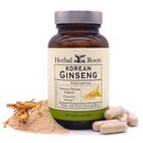Herbal Roots Ginseng Bottle with capsules and ginseng powder and roots