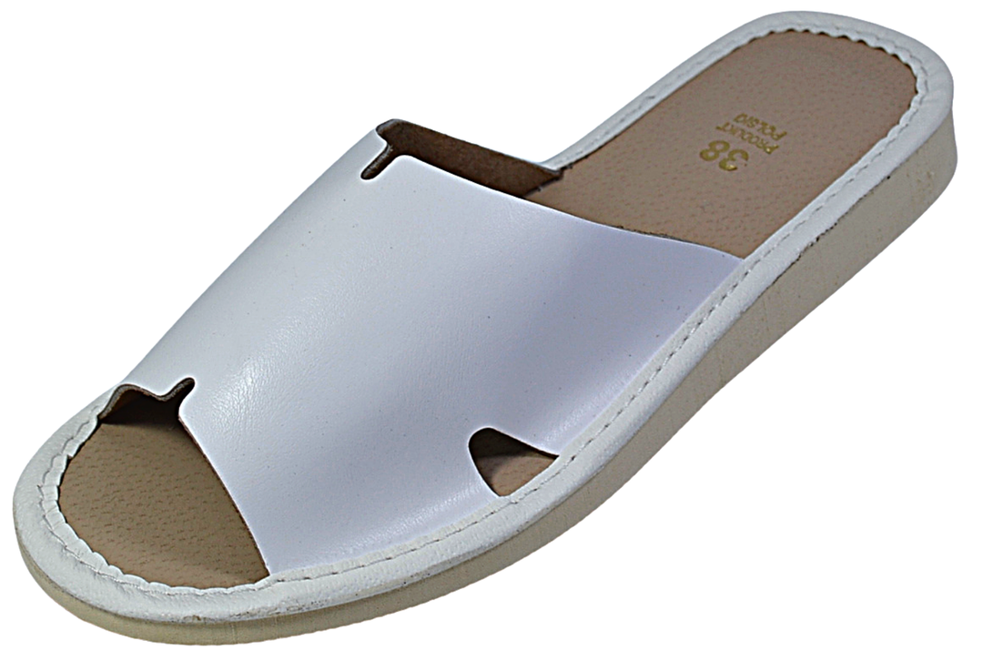Aubrey - Women open toe leather slippers - Reindeer Leather