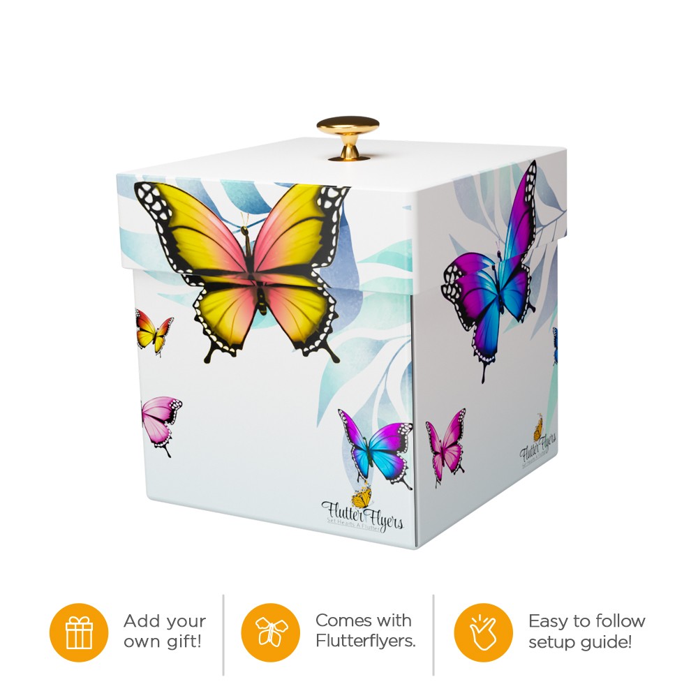 White Explosion Butterfly Box with FlutterFlyers – Flutter Flyers