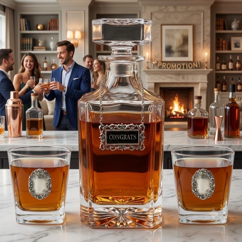 Congrats Decanter set with party for promotion