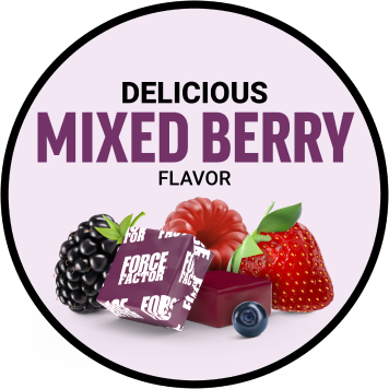 delicious mixed berry flavor showing berries surrounding the soft chew