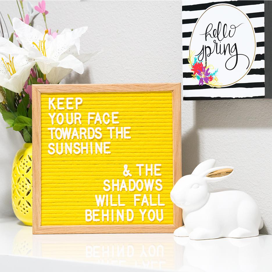 Premium Yellow Felt Letter Board 10x10 Inches