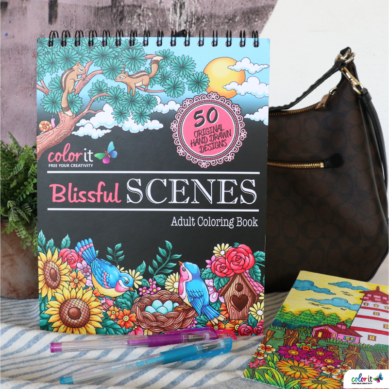 Blissful Scenes Coloring Book