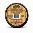 The back of a tin of dirty dangles tiki deke limited edition tropical stick wax on a white background. Tropical Tiki Scent.