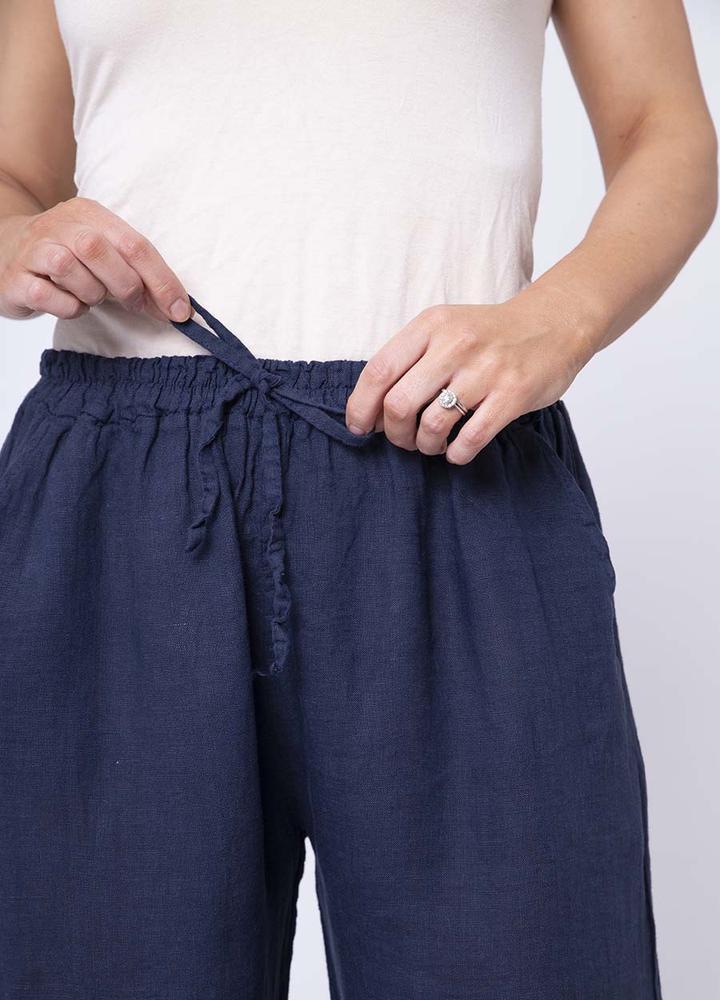 Stretch Waist Linen Trouser
