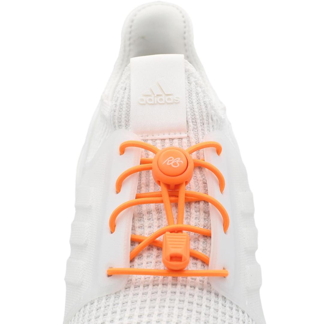 Neon Orange no tie elastic triathlon shoe laces