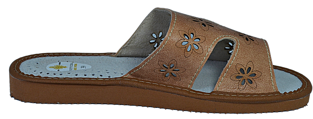 Agata - Women traditional leather slides - Reindeer Leather