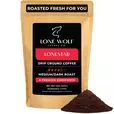One 12oz bag of Lone Wolf Coffee’s Lonestar Medium-Dark Roast Drip Ground coffee bag product photo