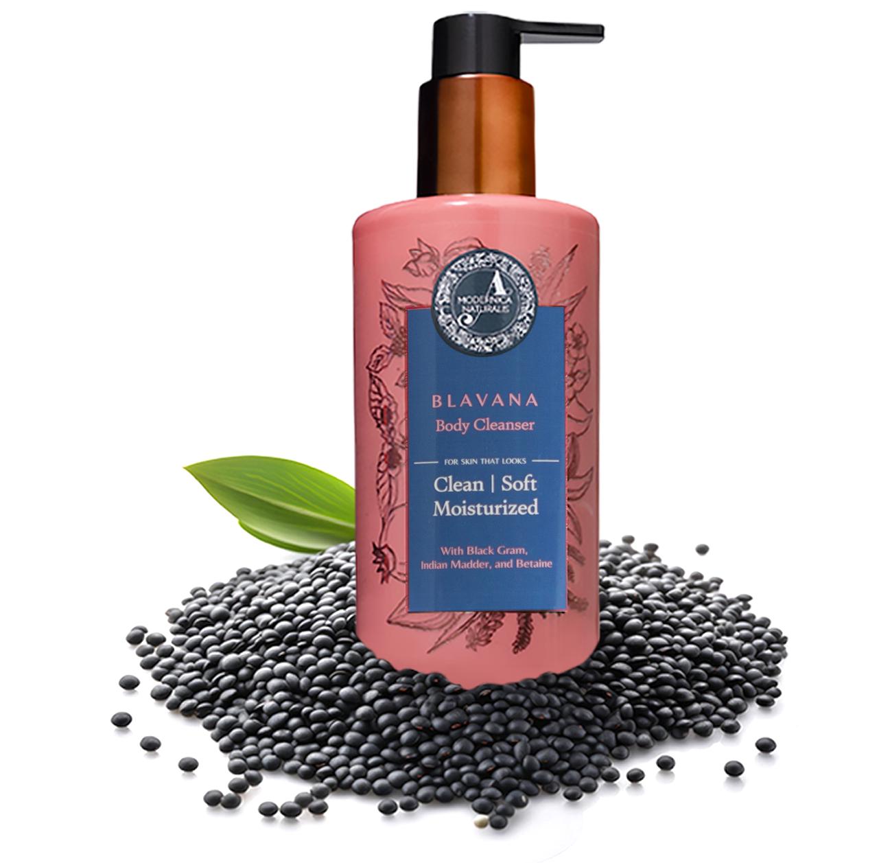 For the first time in the history of skincare—Black Gram, Ayurveda's skin-silkening and toning Holy Grail, in a body cleanser1