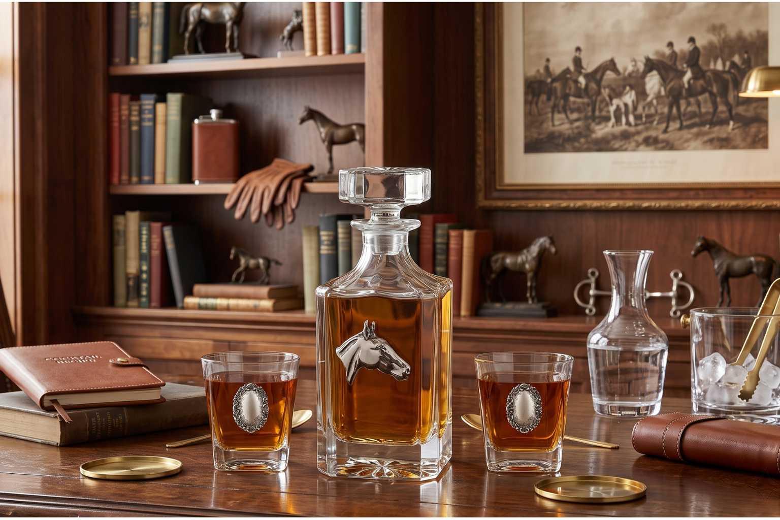 Silver Horse Head Decanter Set | GIft for Horse Lover