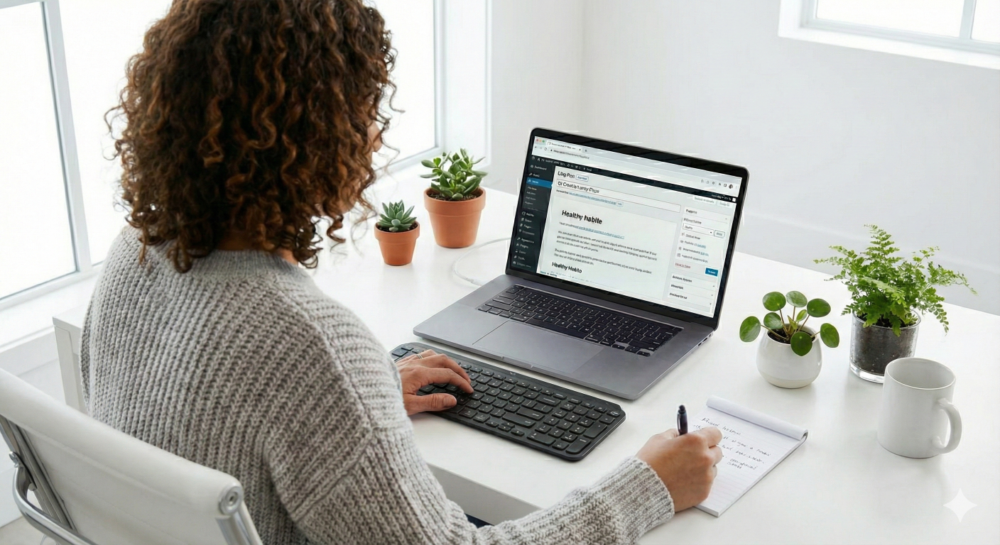 woman working on client's project fixing their AI/AEO foundation