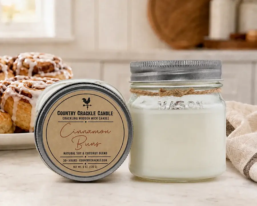 small jar soy candle - cinnamon buns
