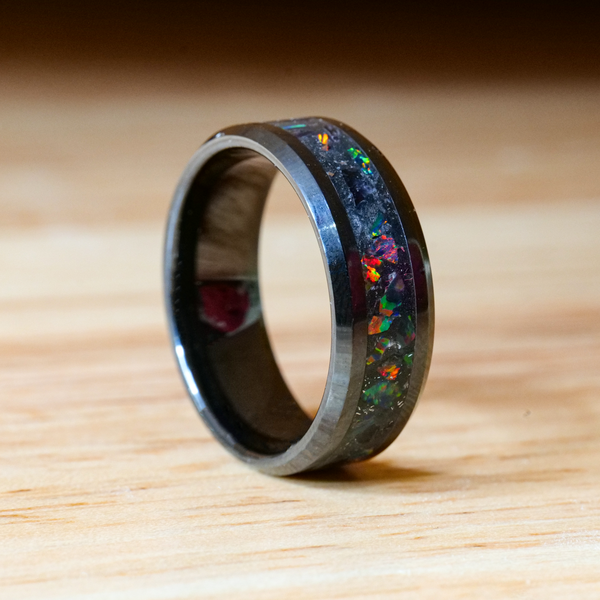 Black ceramic is sleek and durable making for a great affordable wedding band