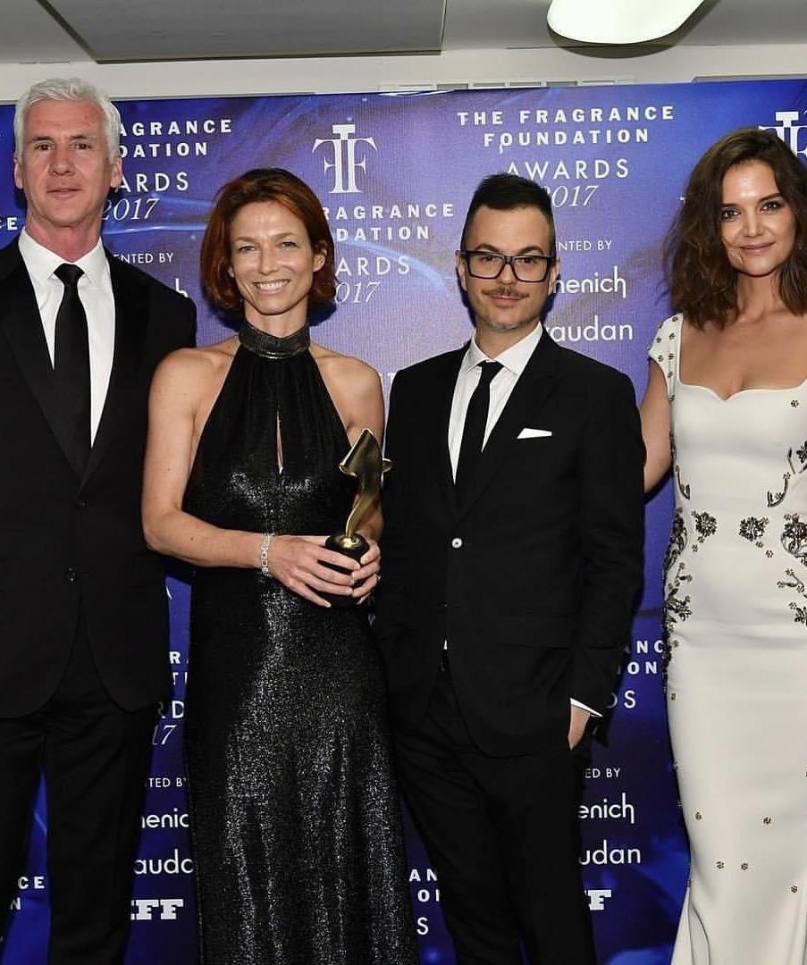 Maggie Holmes presents Perfume Extraordinaire for Poppy Soma to Joseph Quartana, Emilie Copperman, and David Apel