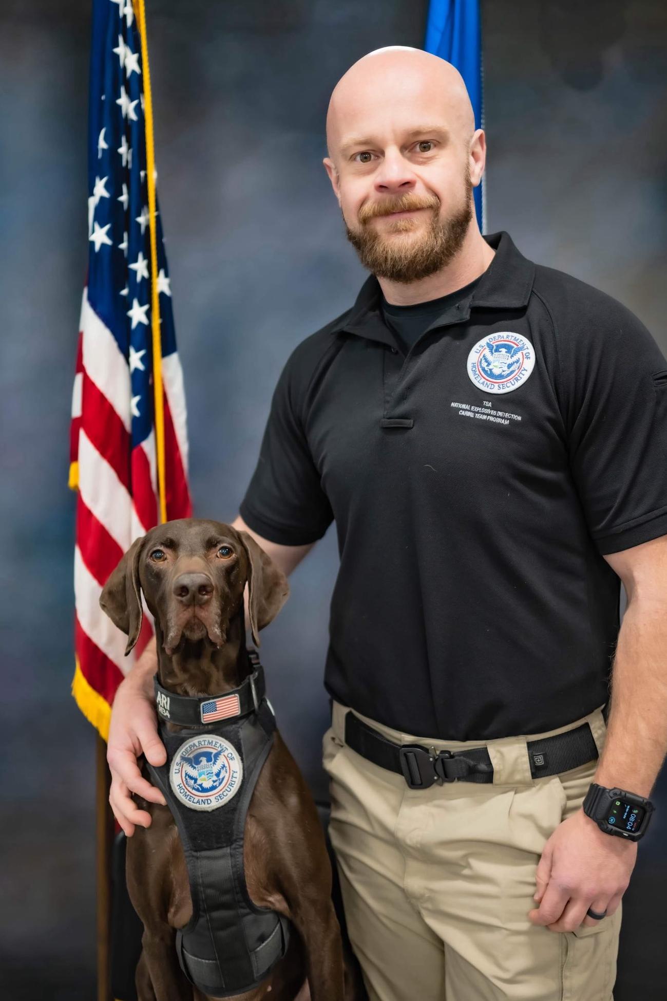 k9 ari and his handler