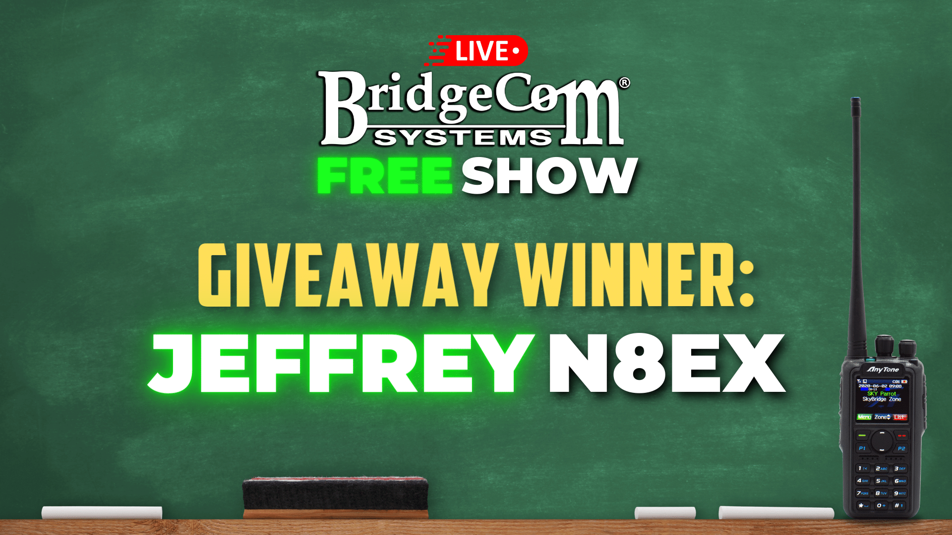 Bridgcom System Free Show Giveaway Winner