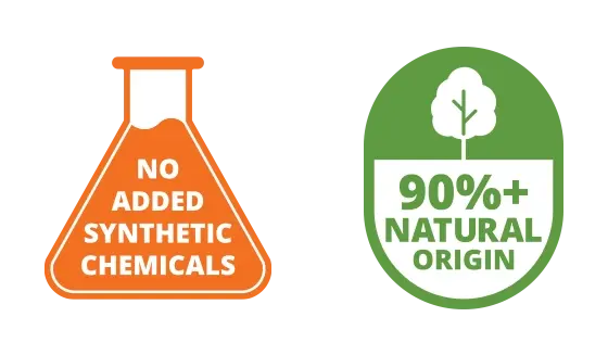 No added Synthetic chemicals | 90%+ natural origin + not tested on animals | Vegan