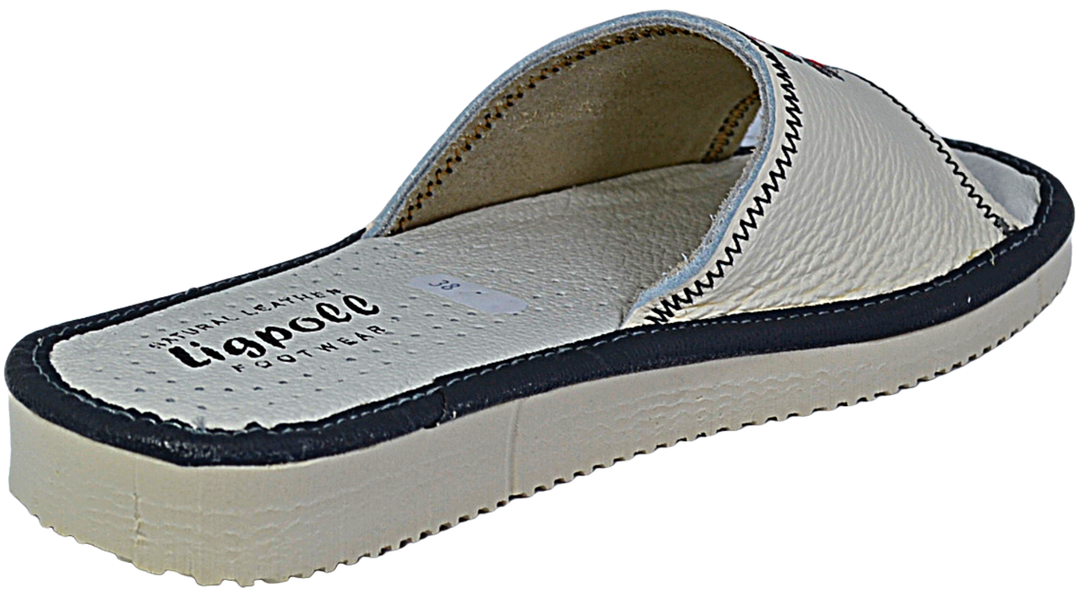 Amira - Women leather slides - Reindeer Leather