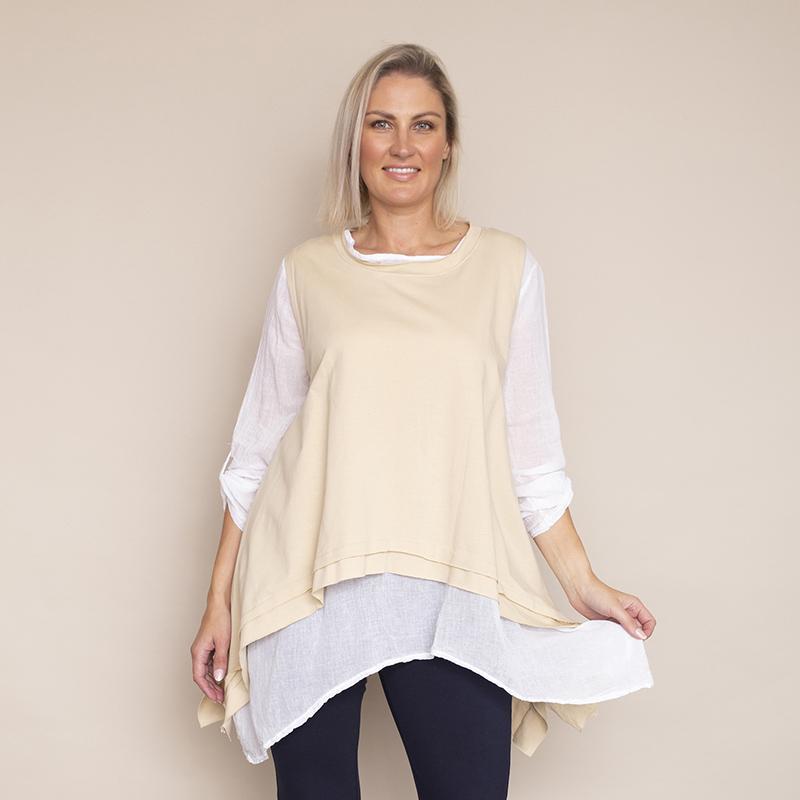 Brenda Two Piece Top (Beige)