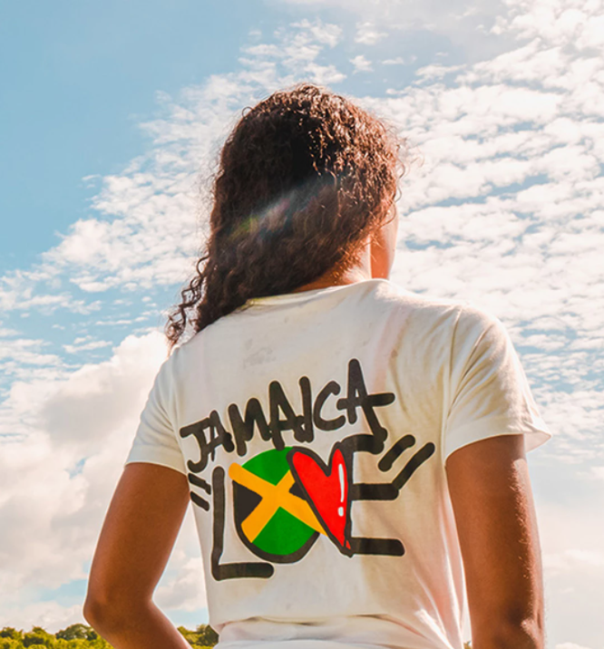 Jamaica Love - Heart & Flag Tee (Unisex)