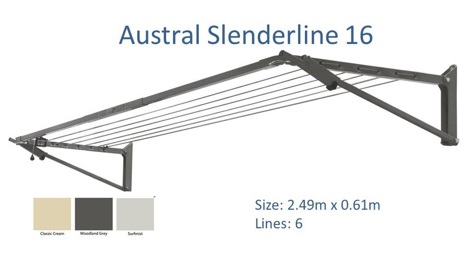 austral slenderline 2.4m wide clothesline dimensions