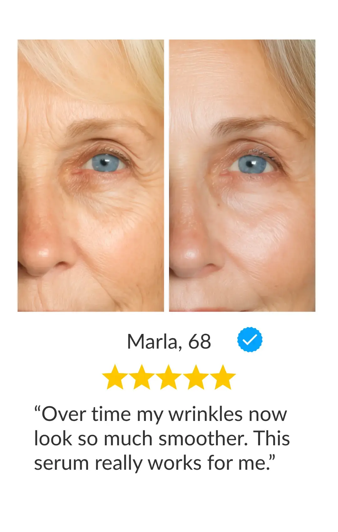 before after image showing long full lashes