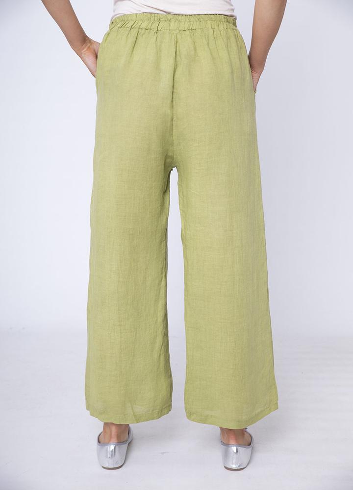 Stretch Waist Linen Trouser