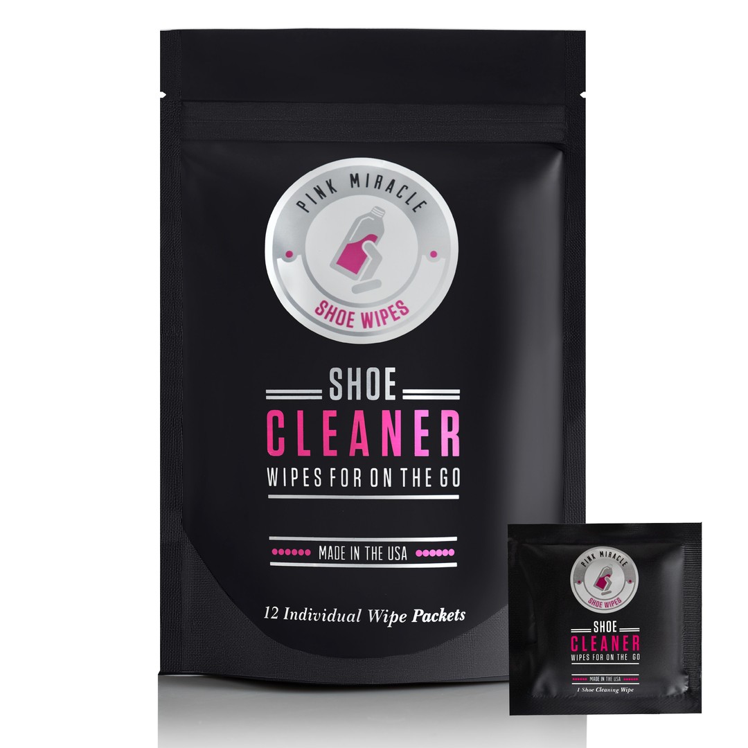 Pink Miracle Shoe Cleaner Quick Wipes for On the Go Fast Cleanups for  Sneakers, Sandals, Boots and More