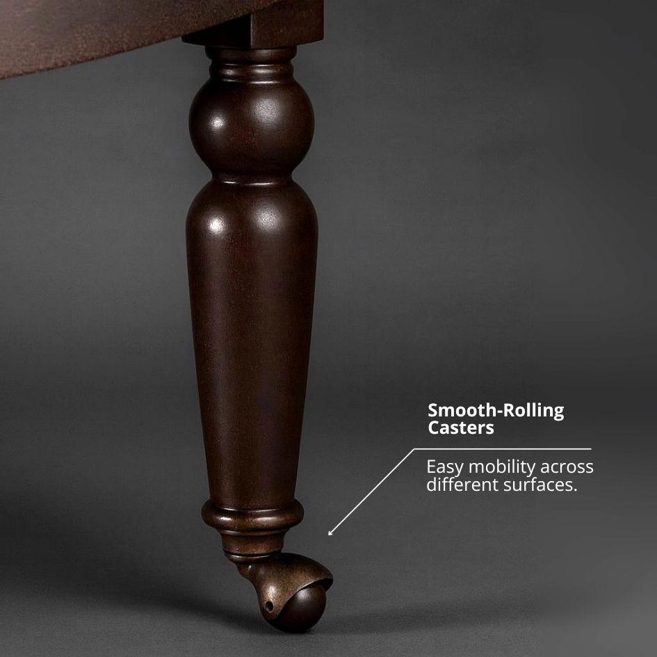 smooth rolling casters, for easy mobility across different surfaces