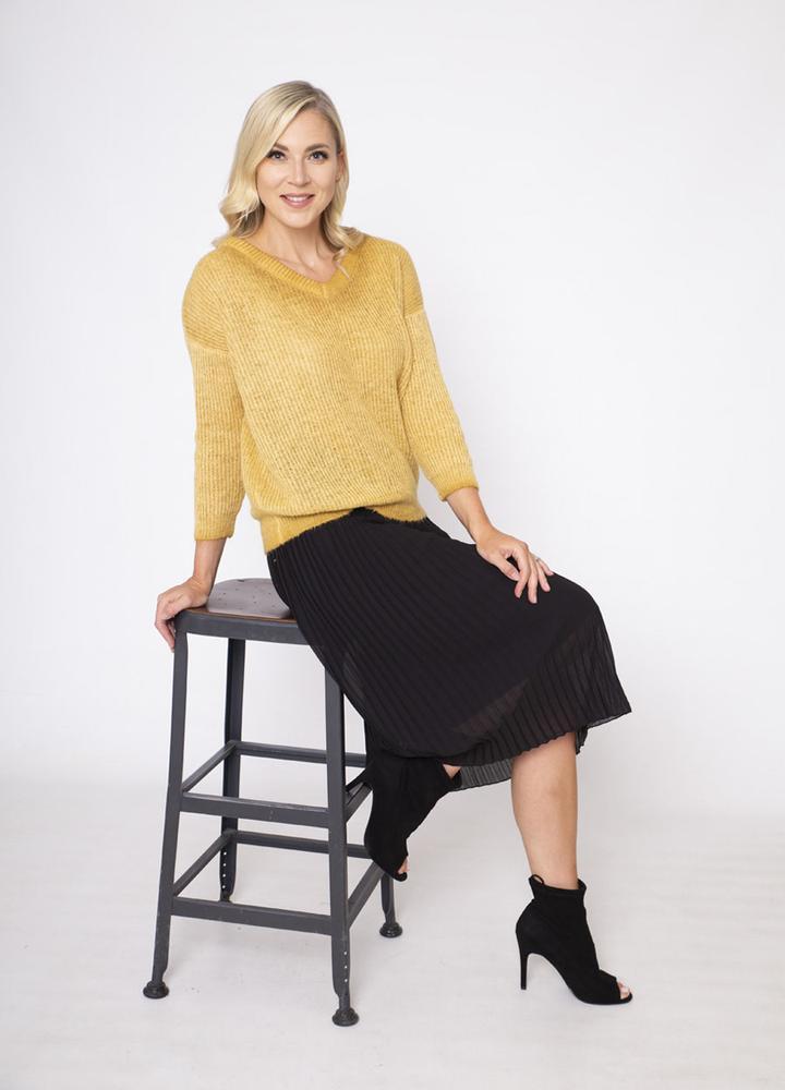 V Neck Mohair Jumper