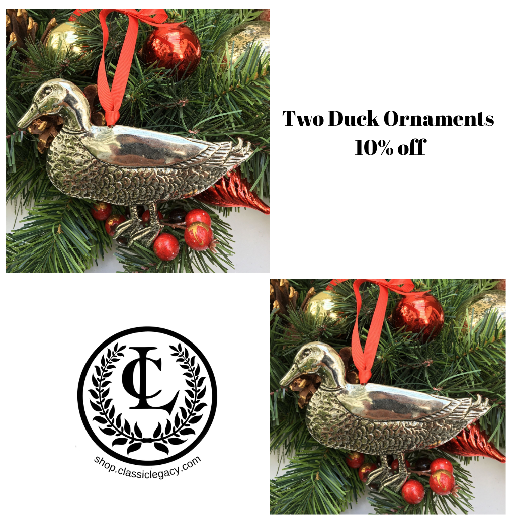 Silver Duck Christmas Ornament, Duck Hunter Gift, Handmade Christmas Ornament