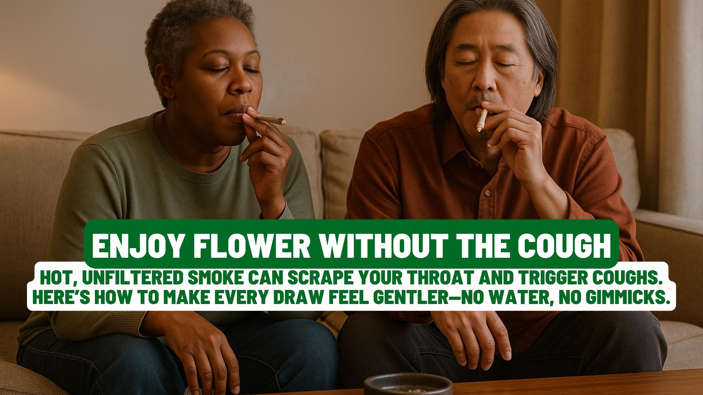 Older adult enjoying a gentle, comfortable flower session