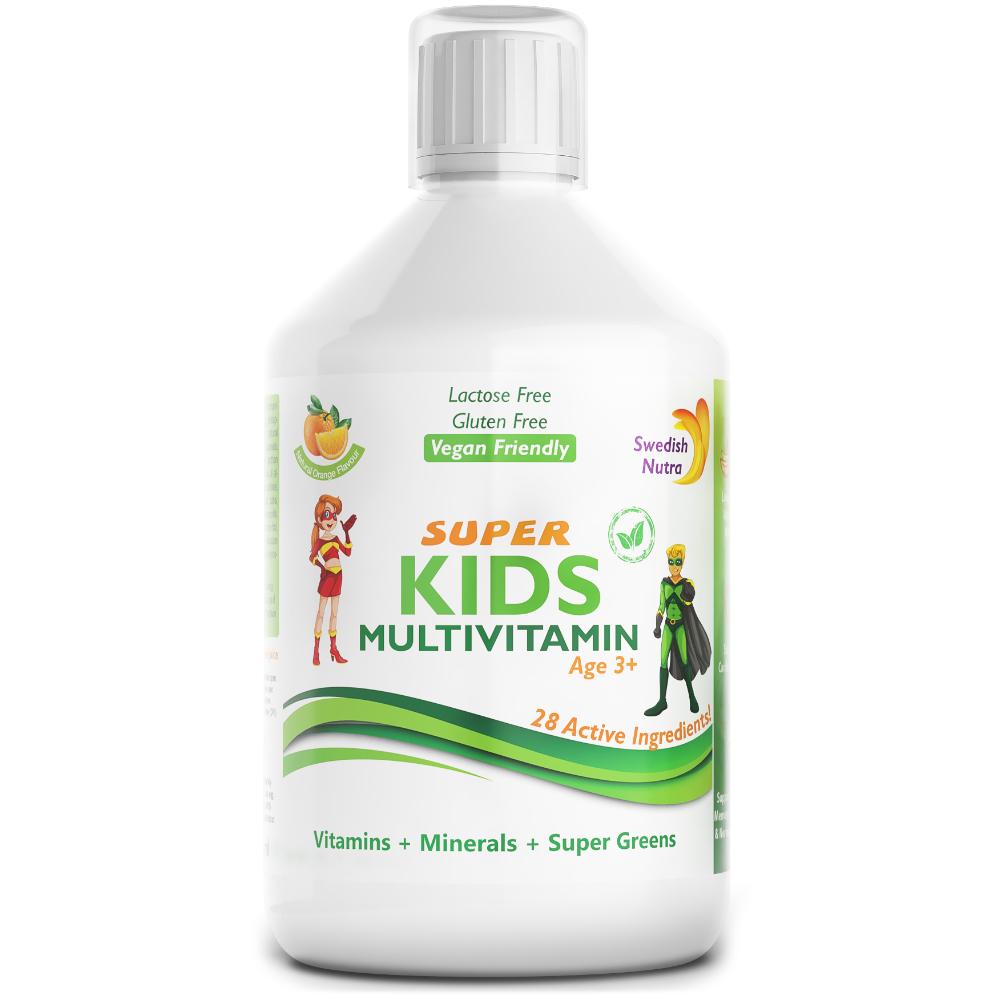Swedish Nutra Super kids MultiVitamin Age 3+ Front Bottle