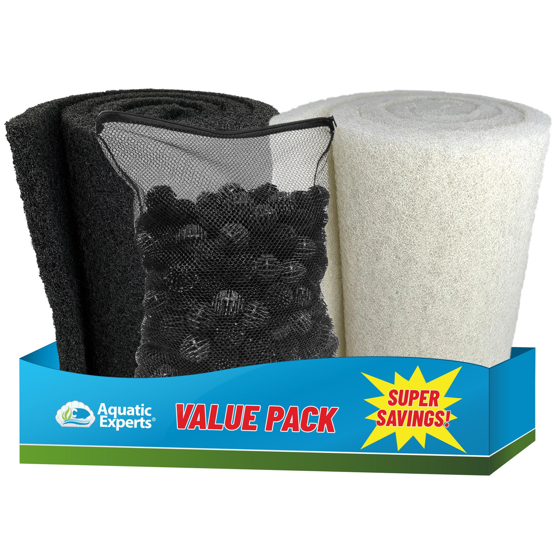 Koi Pond Filter Pad FINE - White Bulk Roll Ultra-Durable Media | Aquatic Experts Aquatic Experts Value Pack 12" Pond Filter Bundle 