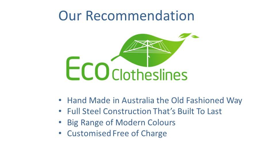 eco clotheslines are the recommended clothesline for 2.4m wall size