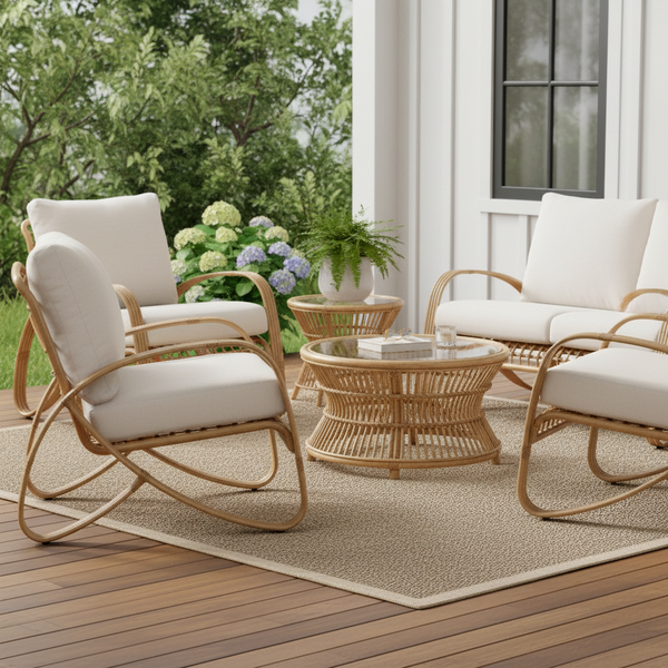 4 lounge chair with a coffee table