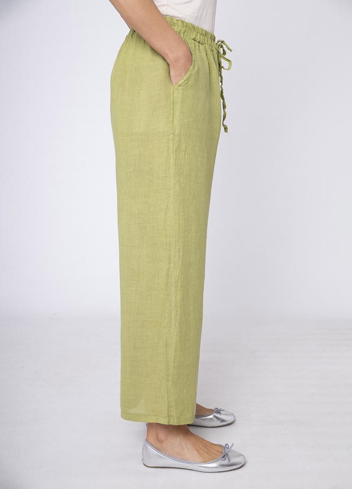 Stretch Waist Linen Trouser